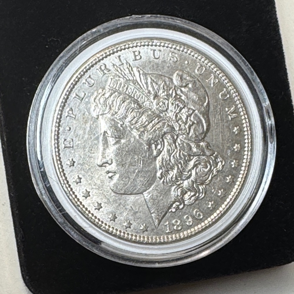 Morgan Dollar Silver Coin  1896 in Protective Case vintage rare old coin - Picture 6 of 9